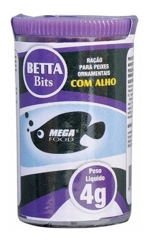 Ração P/ Peixes Ornamentais Betta Bits Com Alho 4g Mega Food