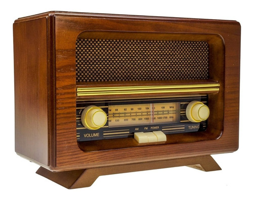 Replica Radio Am/fm Antigo Madeira Modelo R-069 Vintage