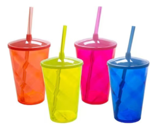 14 Vasos Twister De 500 Ml Acrilico Reutilizables