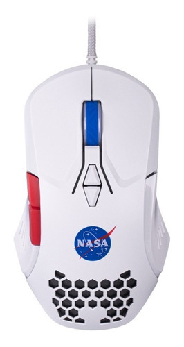 Mouse Alámbrico Gamer Luz Rgb De Nasa Hasta 6000 Dpis Ba Color Blanco