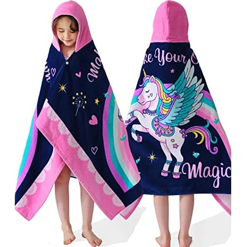 Kids Hooded Towels | Soft Cotton Bathrobe (30''x50'') F...