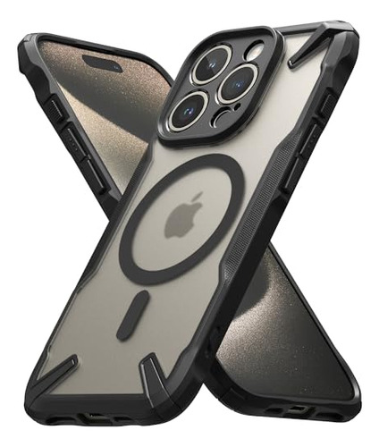Funda Ringke Fusion-x Para  iPhone 15 Pro Magsafe - Negro