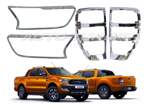 Ford Ranger Mascaras De Faros Delanteros Y Traseros Cromados