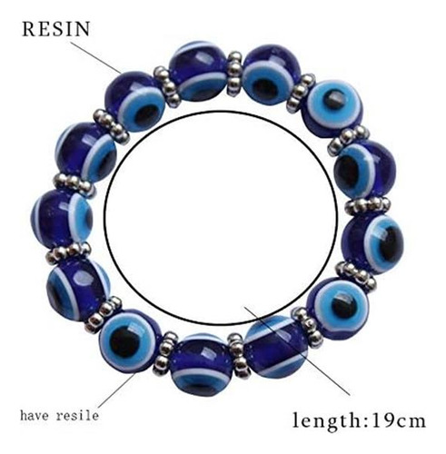 4 Piezas De Pulsera Elástica Con Cuentas De Cristal De Ojo M