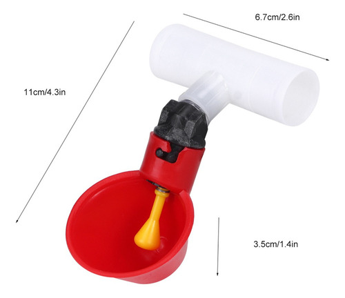 10*tee Automáticas Pollo Aves Corral Agua Tazas 1/2 Pulgada