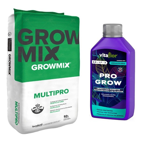 Sustrato Growmix Multipro 80lts Con Vitaflor Pro Grow 250ml