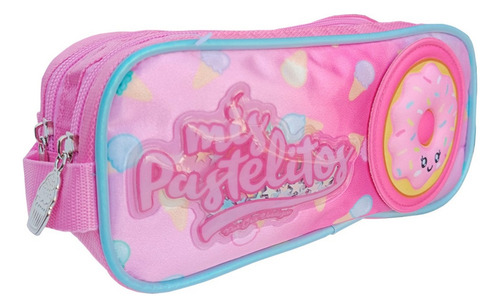 Set Kit Mochila Primaria, Lonchera Y Lapicera Mis Pastelitos Color Rosa Diseño De La Tela Mis Pastelitos Apachurrable