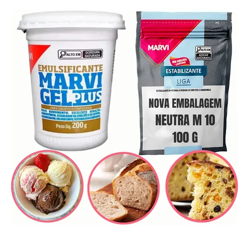comprar Kit Liga Neutra Mais Emulsificante Gel Plus Para Sobremesas 