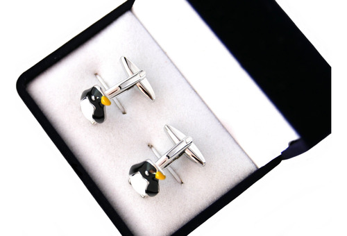 Set Colleras Gemelos Pingüino 100% Acero