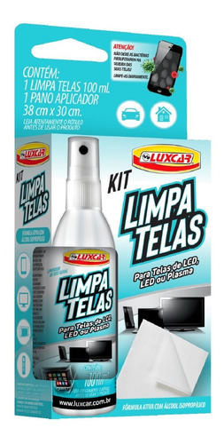 Imagem 1 de 5 de Kit Limpa Telas Celular Notebook Tablet Monitor 100ml Luxcar