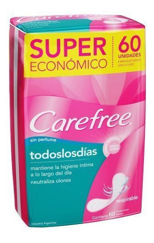 Protectores Diarios Carefree Todos Los Dias X60 Unidades