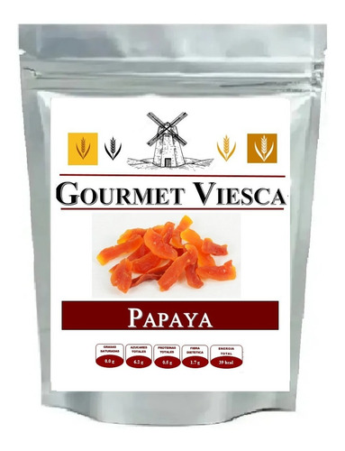 500 Gr De Papaya En Trozos Deshidratada Calidad Premium