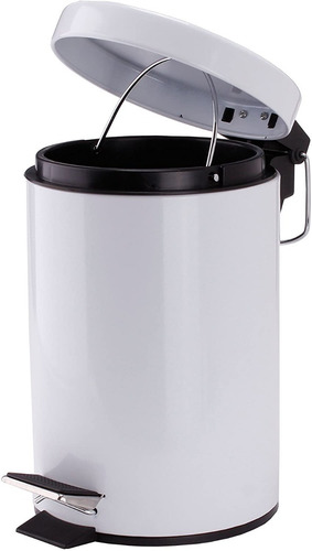 Imagen 5 de 5 de Cesto Tacho Bausra Baño 5 Lts En Metal Color Blanco - Lima
