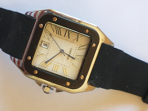 Reloj Compatible Con Cartier Santos Calendario Paso Rapido