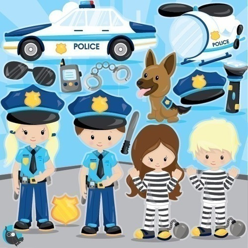 Kit Imprimible  Policía  23 Jpg - Png  Clipart