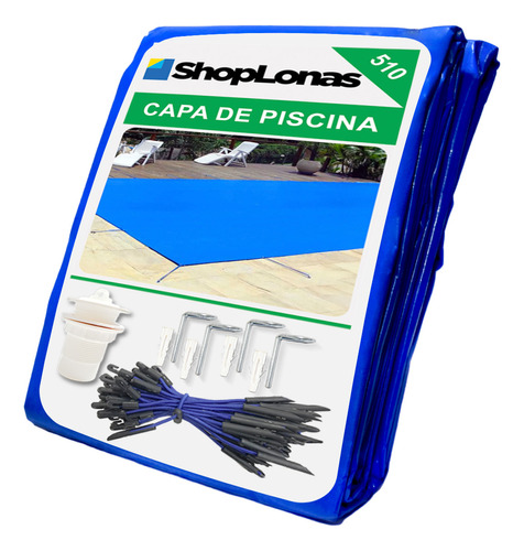 Capa De Piscina 9 Em 1 500 Micras Proteção+termica 7,5x4m