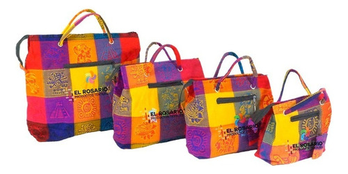 Bolsa Artesanal Con Bordado Personalizado Mediana (50 Pack) Color Colorín