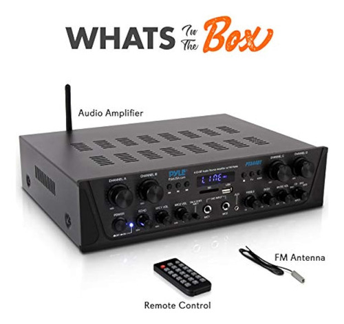 Amplificador Bluetooth Inalámbrico Karaoke Pyle De 500 W, 4