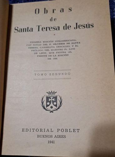 Santa Teresa De Jesús, Obras Completas, Vol. 1 Y 2