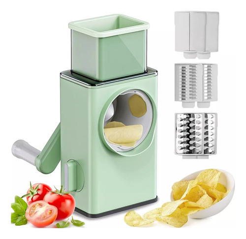 Manual Rotary Cheese Grater  Shredder Slicer Cutter With  3