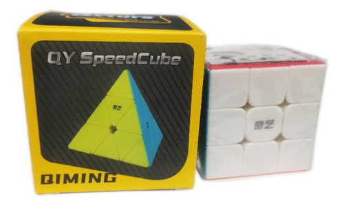 Cubo Pyraminx + Cubo 3x3 Warrior, Qy Toys, Stikerless 