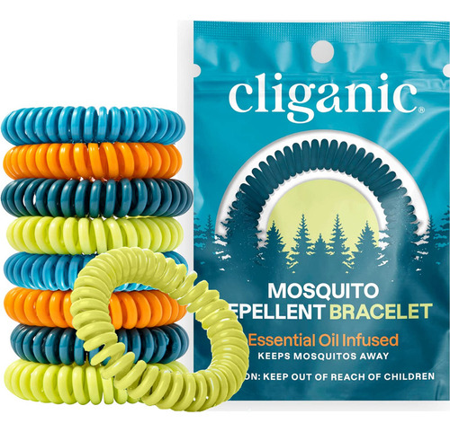 Repelente De Mosquitos Cliganic Paquete De 25 Pulseras Repel