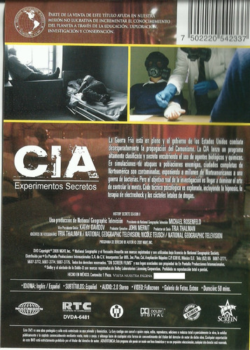 Cia Experimentos Secretos | Dvd Documental Nuevo