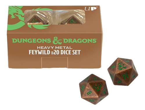 Feywild - Juego De Dados De Cobre Y Verde D20 Para Calabozos