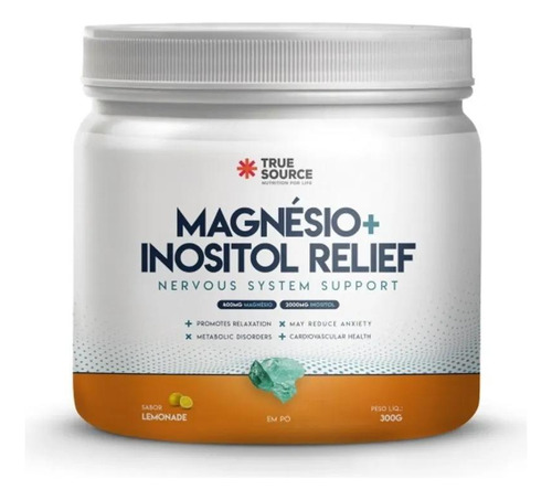 True Magnesio Inositol Relief 300g Sabor Limonade