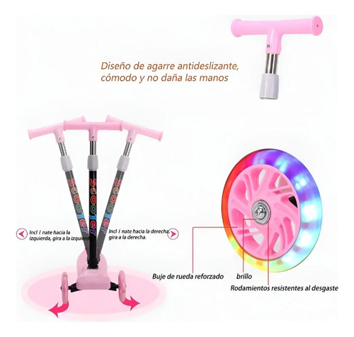 Scooter Monopatín De Pie Plegable Para Niños 2-10 Años.