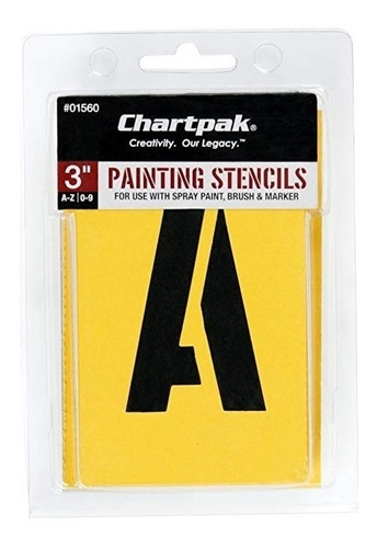 Chartpak Letra Y Número Plantillas Pintura, A-z Y 0-9, 3 Pul