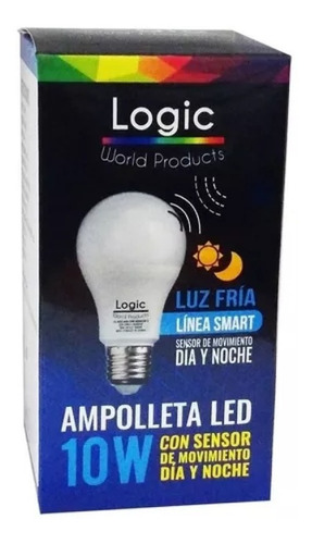 Ampolleta Logic 10w, Con Sensor De Movimiento Nocturno