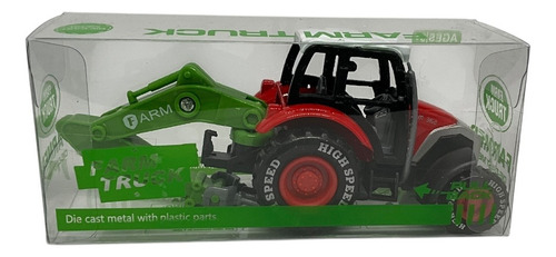 Carrito Tractor Con Pala Frontal De Friccion 1:64 - 4 Piezas