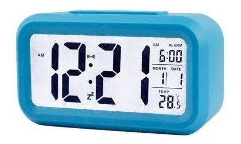 Despertador Reloj Digital Lcd Calendario Temperatura Blanco