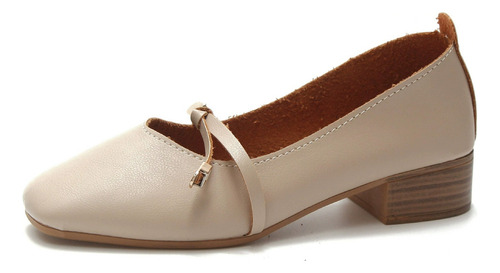N Flats Zapatos De Tacón Bajo De Moda Retro Para Mujer