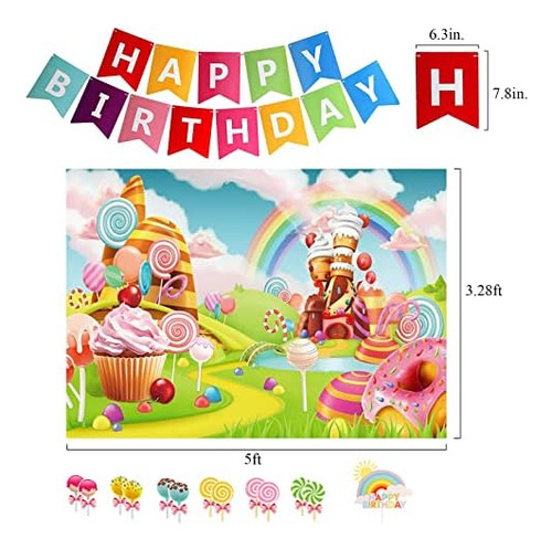 Tsoifu 124 Piezas De Decoraciones De Fiesta Candyland Para N
