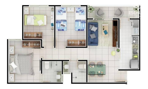 Imagem 19 de 19 de Apartamento Com 3 Quartos À Venda, 62 M², Suíte, 2 Vagas, Área De Lazer, Financia - Paumirim - Caucaia/ce - Ap1067