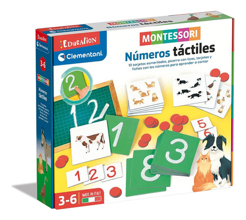 Clementoni Juego Educativo Montessori Números Táctiles