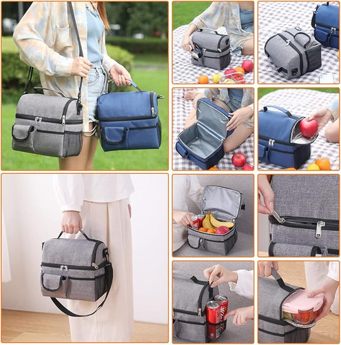 Thermal Lunch Box With Double Compartment And Strap