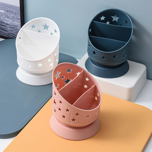 Soporte Para Bolígrafos, Cubo Para Brochas De Naranja Azul