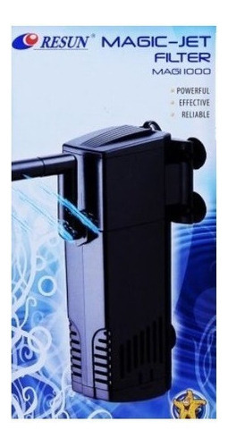 Filtro interno Resun Magi 1000 Aquarium Fish Flow 1000 litros/hora 20 watts para aquários e tanques de peixes de 80 a 250 litros com flauta de espuma e carbono ativado