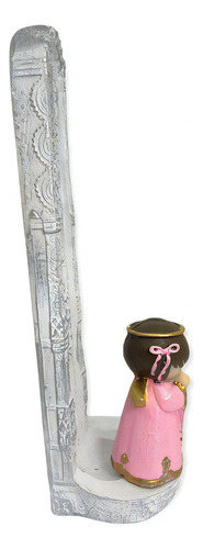 Incensario 7 Chakras Branco Vertical Anjinho Rosa 22 Cm Em
