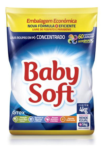 Lava Roupas Pó Baby Soft Concentrado 4kg