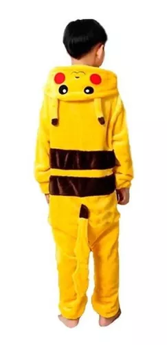 Fantasia Pikachu Pokemon Infantil Pijama Kigurumi 01 a 12 Anos