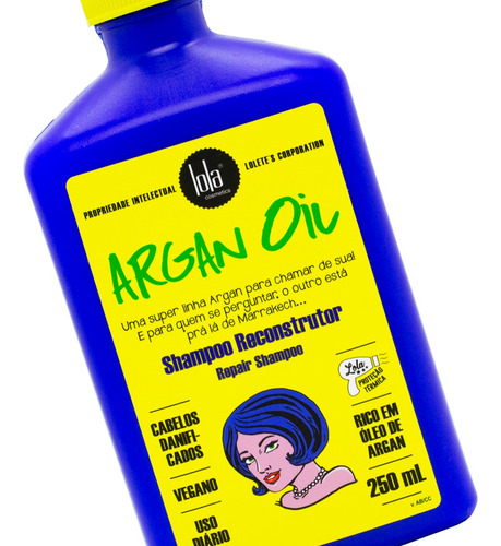 Lola Argan Oil Shampoo Reconstructor Reparador Pelo 250ml 3c
