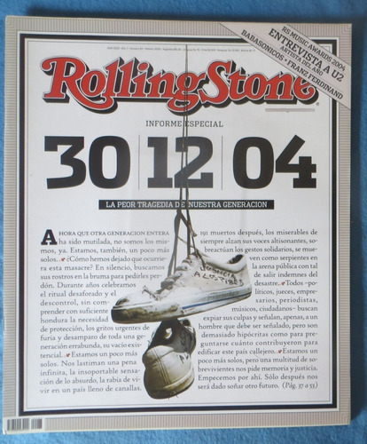 Cromañon U2 Paris Hilton Revista Rolling Stone N 83 2005 Exc