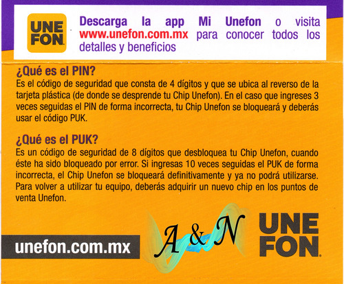 Chips Unefon Ilimitado Con Recarga De $100