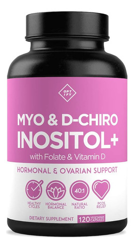 Myo & D-chiro Inositol Plus Folato Y Vitamina D 40:1 120 Cap