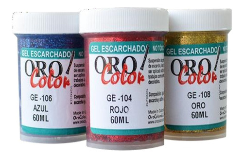 Gel Escarchado Oro Color 60ml Mayor Y Detal