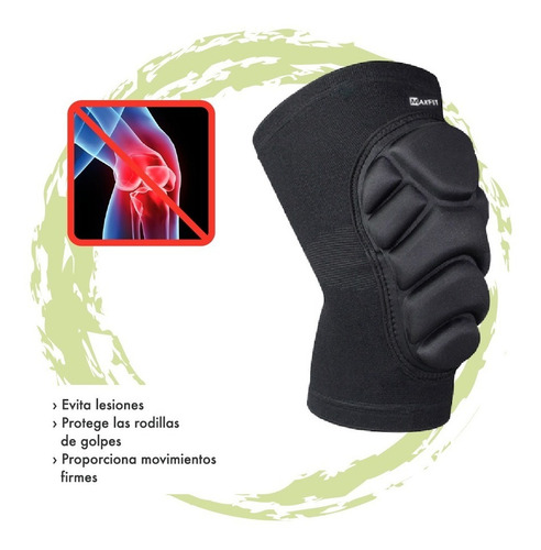 1 Par Rodilleras Deportivas De Proteccion Maxfit Hx920 Color Negro Talla Grande